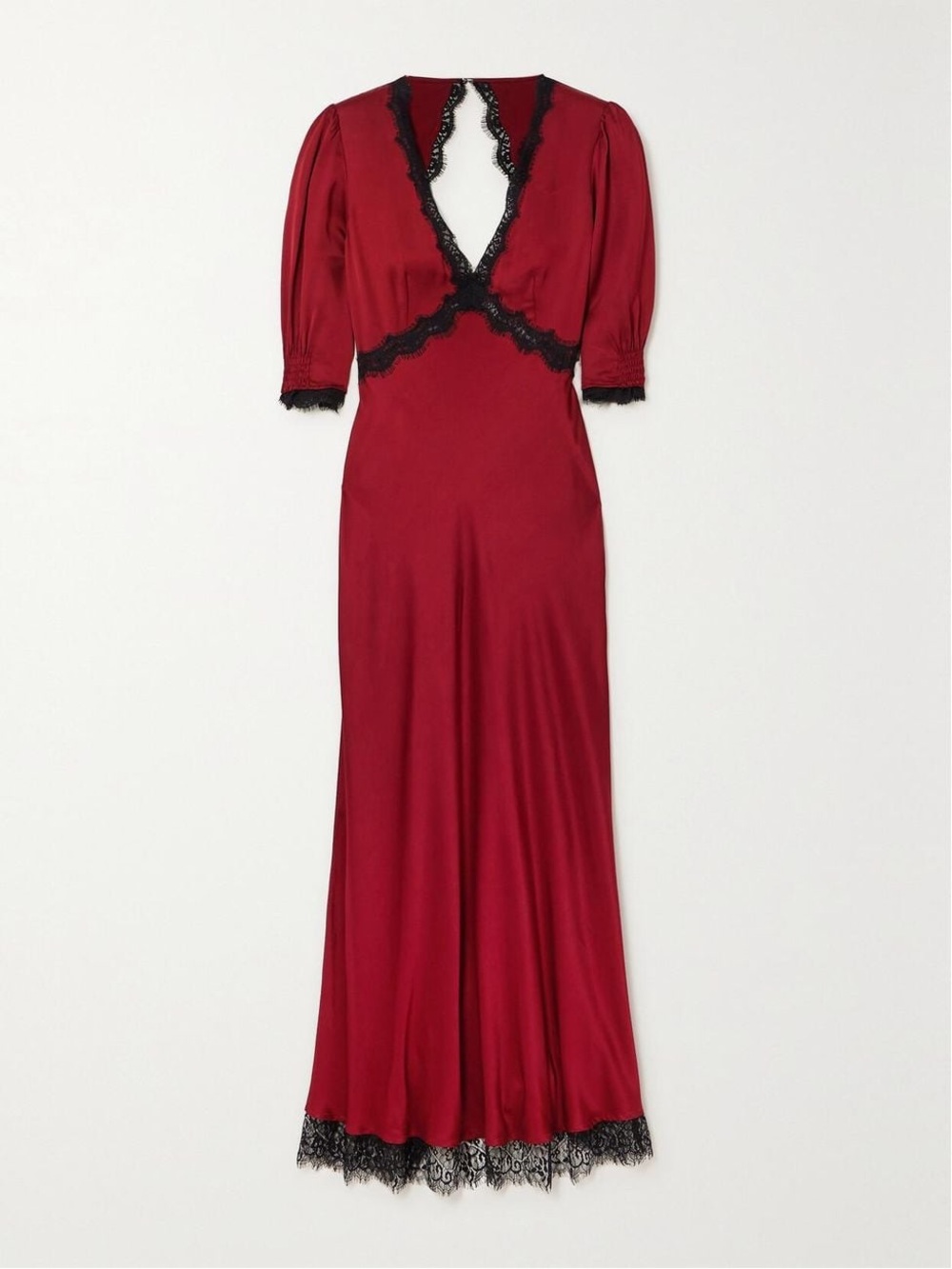 RIXO Gabrielle Satin Maxi Dress Crimson Red - Picture 4 of 7